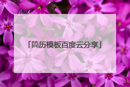简历模板百度云分享