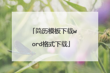 简历模板下载word格式下载