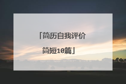 简历自我评价简短10篇
