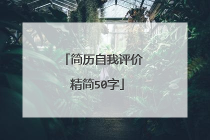 简历自我评价精简50字