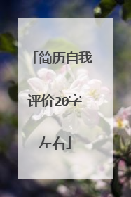 简历自我评价20字左右
