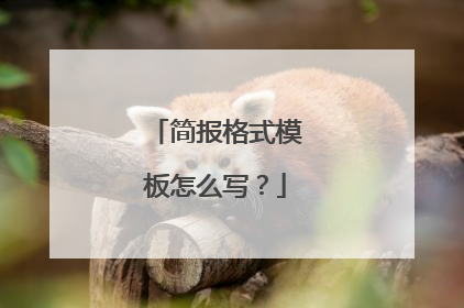简报格式模板怎么写？