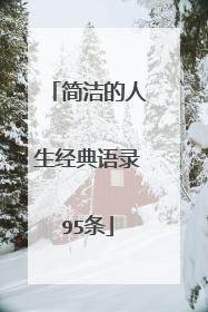 简洁的人生经典语录95条