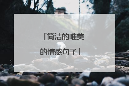 简洁的唯美的情感句子