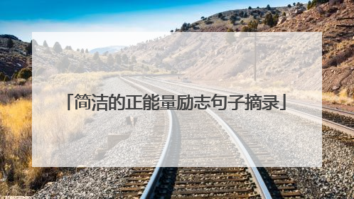 简洁的正能量励志句子摘录