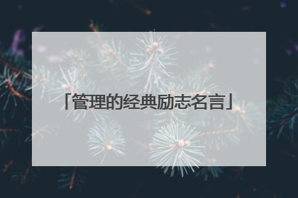 管理的经典励志名言