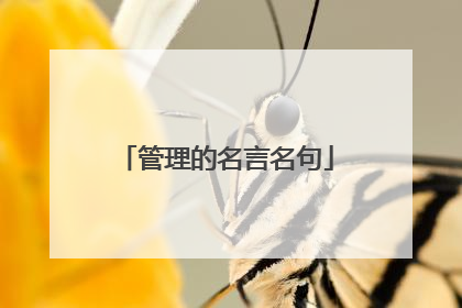 管理的名言名句