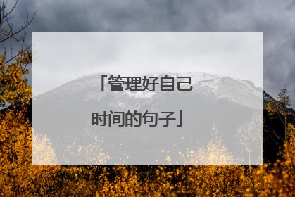 管理好自己时间的句子