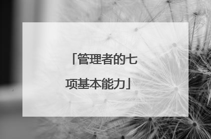 管理者的七项基本能力