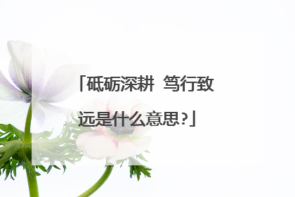 砥砺深耕 笃行致远是什么意思?