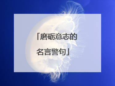 磨砺意志的名言警句