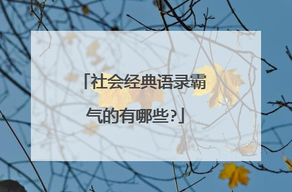 社会经典语录霸气的有哪些?