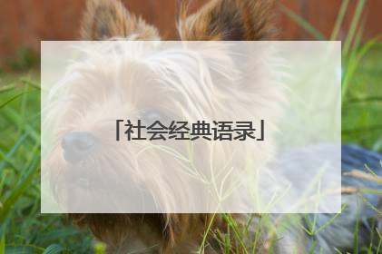 社会经典语录