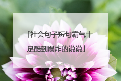 社会句子短句霸气十足酷到爆炸的说说