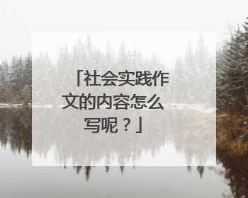 社会实践作文的内容怎么写呢?