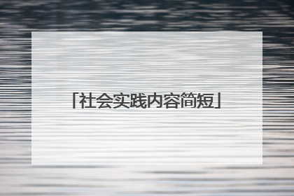 社会实践内容简短