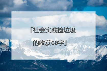 社会实践捡垃圾的收获60字