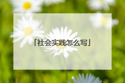 社会实践怎么写