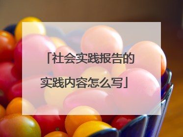 社会实践报告的实践内容怎么写