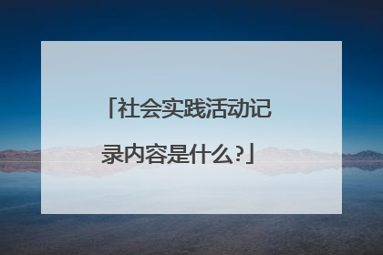 社会实践活动记录内容是什么?