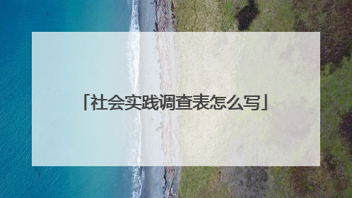 社会实践调查表怎么写