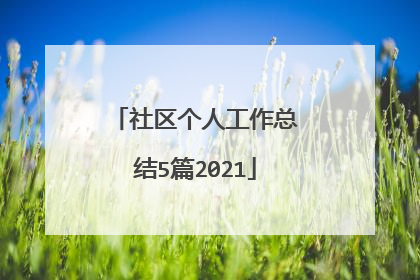 社区个人工作总结5篇2021