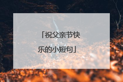 祝父亲节快乐的小短句