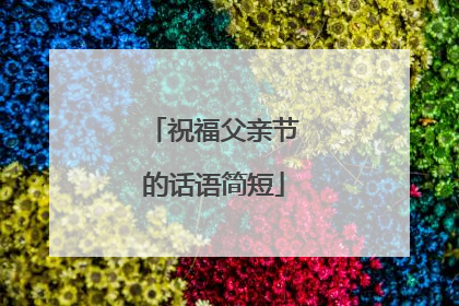 祝福父亲节的话语简短