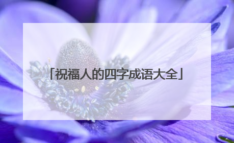 祝福人的四字成语大全