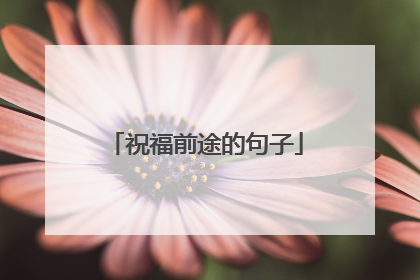 祝福前途的句子