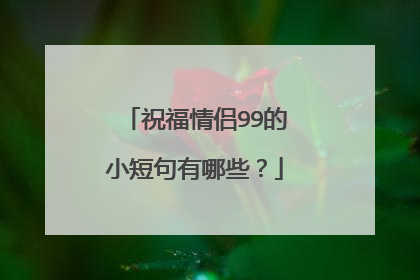 祝福情侣99的小短句有哪些?