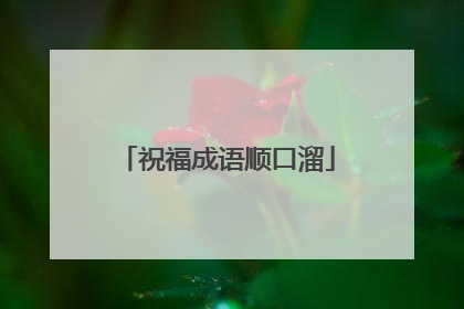 祝福成语顺口溜