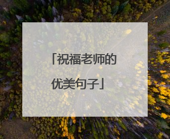 祝福老师的优美句子