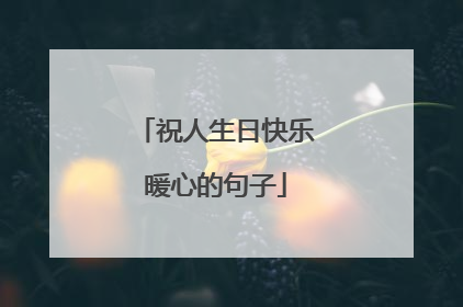 祝人生日快乐暖心的句子