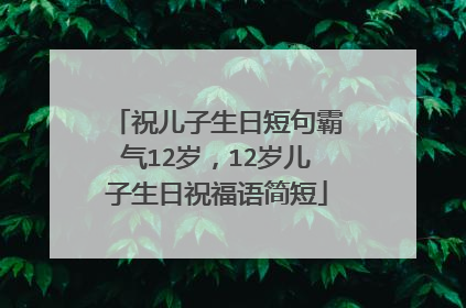 祝儿子生日短句霸气12岁,12岁儿子生日祝福语简短