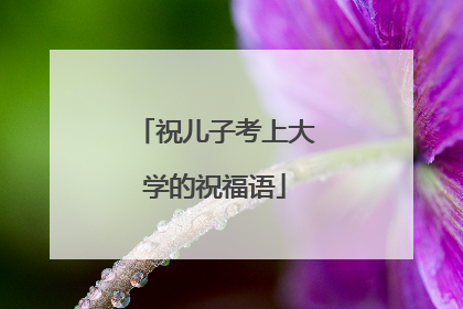祝儿子考上大学的祝福语