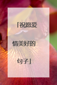 祝愿爱情美好的句子