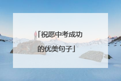 祝愿中考成功的优美句子