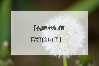 祝愿老师前程好的句子