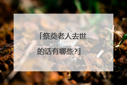 祭奠老人去世的话有哪些?