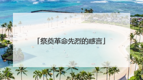 祭奠革命先烈的感言