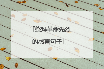 祭拜革命先烈的感言句子