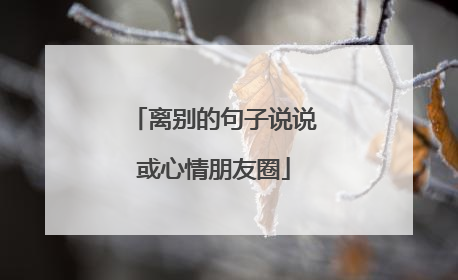 离别的句子说说或心情朋友圈