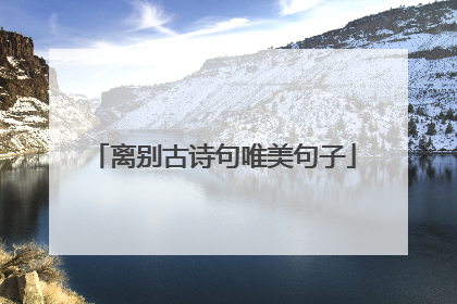 离别古诗句唯美句子