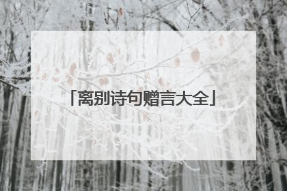 离别诗句赠言大全