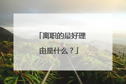 离职的最好理由是什么？