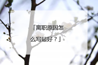 离职原因怎么写最好?