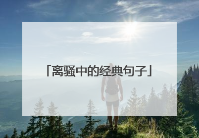 离骚中的经典句子