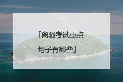 离骚考试重点句子有哪些