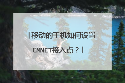 移动的手机如何设置CMNET接入点？